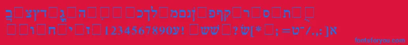 HebrewMultimode Font – Blue Fonts on Red Background