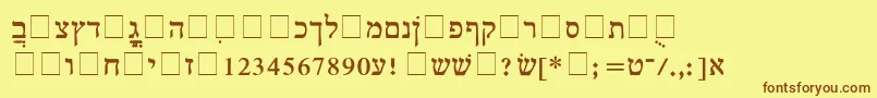 HebrewMultimode Font – Brown Fonts on Yellow Background