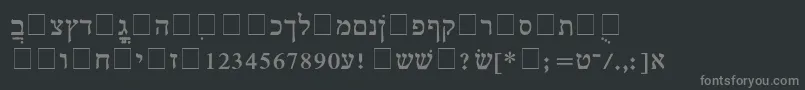 フォントHebrewMultimode – 黒い背景に灰色の文字