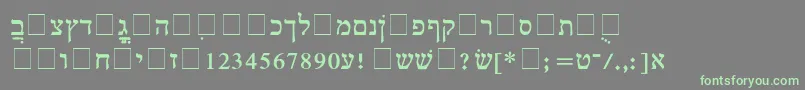 HebrewMultimode-Schriftart – Grüne Schriften auf grauem Hintergrund