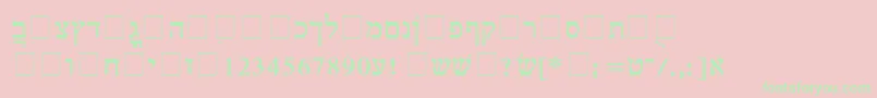 HebrewMultimode Font – Green Fonts on Pink Background