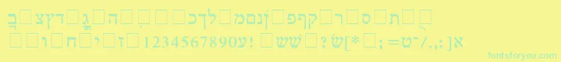 HebrewMultimode-Schriftart – Grüne Schriften auf gelbem Hintergrund