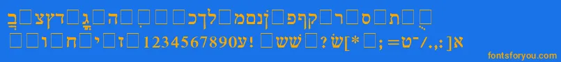 HebrewMultimode Font – Orange Fonts on Blue Background