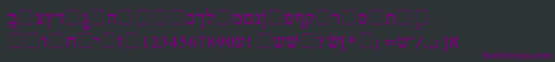 フォントHebrewMultimode – 黒い背景に紫のフォント