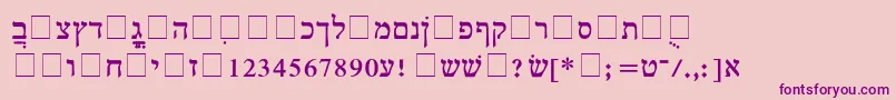 HebrewMultimode-Schriftart – Violette Schriften auf rosa Hintergrund