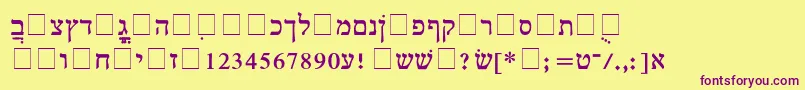 HebrewMultimode Font – Purple Fonts on Yellow Background