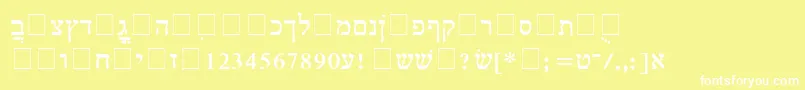 HebrewMultimode Font – White Fonts on Yellow Background