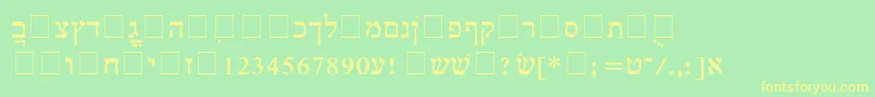 HebrewMultimode Font – Yellow Fonts on Green Background