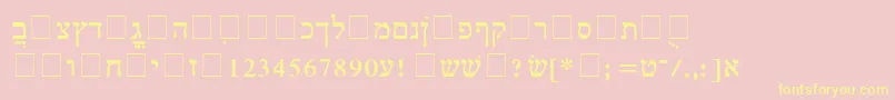 HebrewMultimode-Schriftart – Gelbe Schriften auf rosa Hintergrund