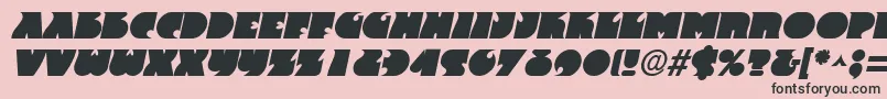 FranticItalic-fontti – mustat fontit vaaleanpunaisella taustalla