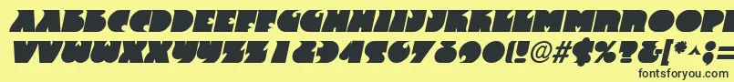 FranticItalic-fontti – mustat fontit keltaisella taustalla
