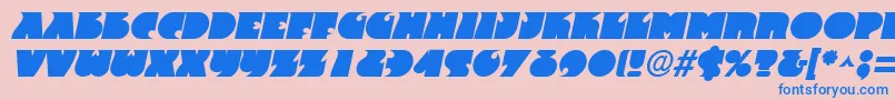 フォントFranticItalic – ピンクの背景に青い文字