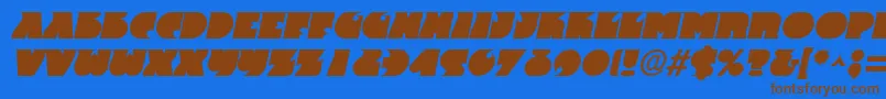 FranticItalic Font – Brown Fonts on Blue Background