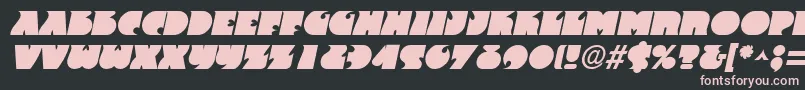 FranticItalic-fontti – vaaleanpunaiset fontit mustalla taustalla