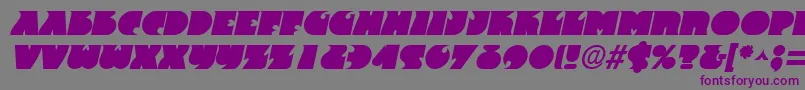 フォントFranticItalic – 紫色のフォント、灰色の背景