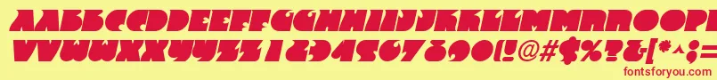 FranticItalic Font – Red Fonts on Yellow Background