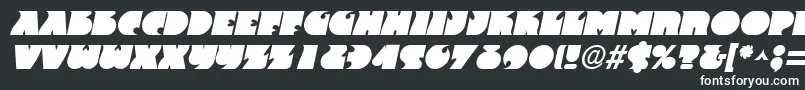 FranticItalic-fontti – valkoiset fontit mustalla taustalla