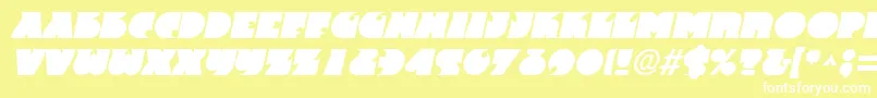 フォントFranticItalic – 黄色い背景に白い文字