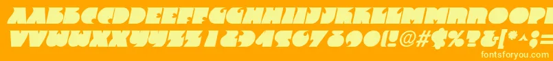 FranticItalic-fontti – keltaiset fontit oranssilla taustalla