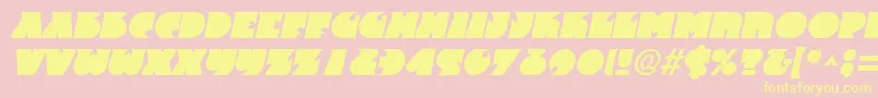 Шрифт FranticItalic – жёлтые шрифты на розовом фоне