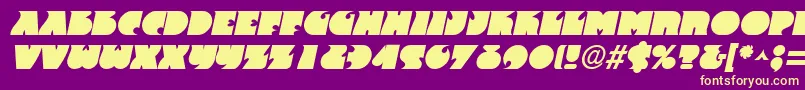 フォントFranticItalic – 紫の背景に黄色のフォント