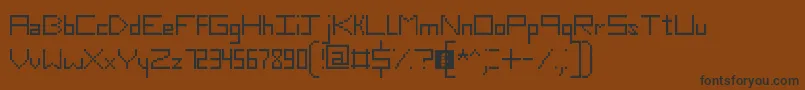 Czcionka SlimThirteenPixelFonts – czarne czcionki na brązowym tle