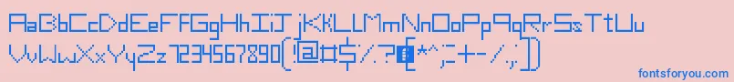 Шрифт SlimThirteenPixelFonts – синие шрифты на розовом фоне