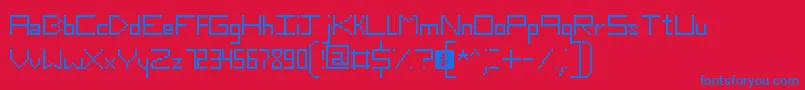 フォントSlimThirteenPixelFonts – 赤い背景に青い文字
