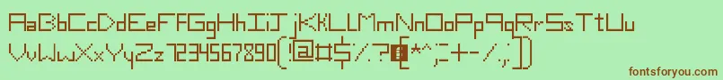 SlimThirteenPixelFonts Font – Brown Fonts on Green Background