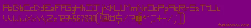 SlimThirteenPixelFonts-fontti – ruskeat fontit violetilla taustalla