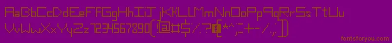 Fonte SlimThirteenPixelFonts – fontes marrons em um fundo roxo