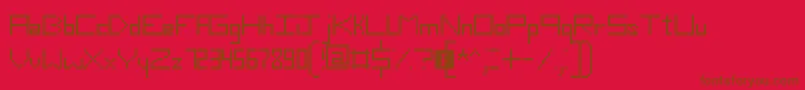 SlimThirteenPixelFonts-Schriftart – Braune Schriften auf rotem Hintergrund