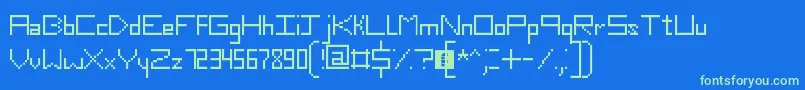 フォントSlimThirteenPixelFonts – 青い背景に緑のフォント