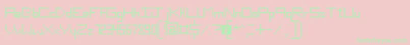 フォントSlimThirteenPixelFonts – ピンクの背景に緑の文字