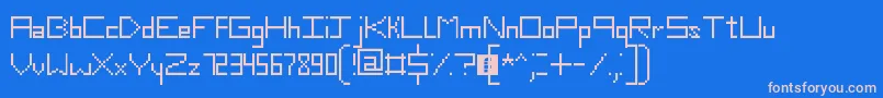 フォントSlimThirteenPixelFonts – ピンクの文字、青い背景