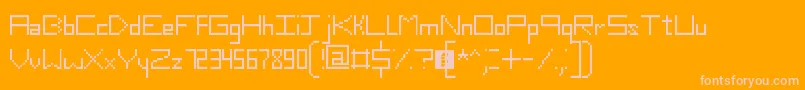 Шрифт SlimThirteenPixelFonts – розовые шрифты на оранжевом фоне