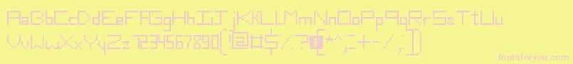 Fonte SlimThirteenPixelFonts – fontes rosa em um fundo amarelo