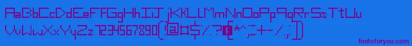 フォントSlimThirteenPixelFonts – 紫色のフォント、青い背景