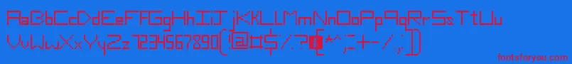 Шрифт SlimThirteenPixelFonts – красные шрифты на синем фоне