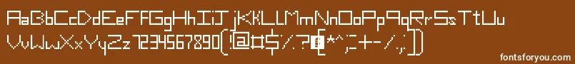 フォントSlimThirteenPixelFonts – 茶色の背景に白い文字