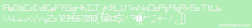 フォントSlimThirteenPixelFonts – 緑の背景に白い文字