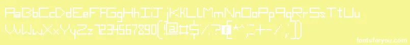 フォントSlimThirteenPixelFonts – 黄色い背景に白い文字