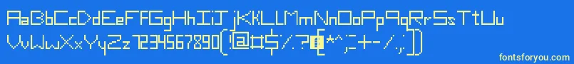 フォントSlimThirteenPixelFonts – 黄色の文字、青い背景