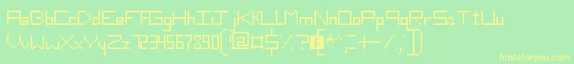 Шрифт SlimThirteenPixelFonts – жёлтые шрифты на зелёном фоне