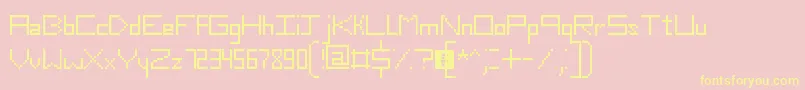 Czcionka SlimThirteenPixelFonts – żółte czcionki na różowym tle