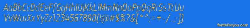 MonitoricaIt Font – Orange Fonts on Blue Background