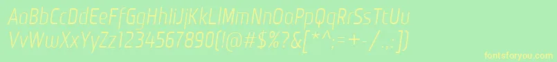 MonitoricaIt Font – Yellow Fonts on Green Background