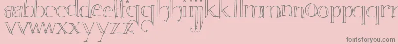 WitchcraftNormal-Schriftart – Graue Schriften auf rosa Hintergrund