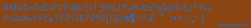 フォントVirtualvectorvortex – 茶色の背景に青い文字