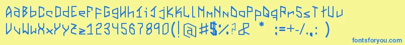 Virtualvectorvortex Font – Blue Fonts on Yellow Background